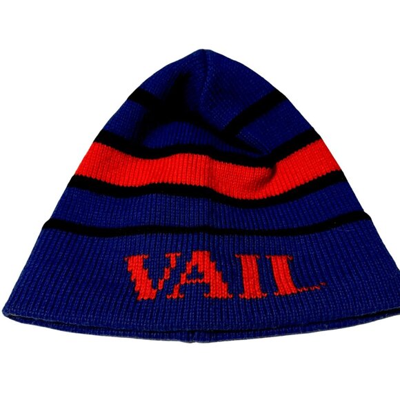 Vtg Vermont Originals VAIL Wool Beanie Knit Hat 1-Size Ski Winter Colorado Retro - Picture 1 of 5